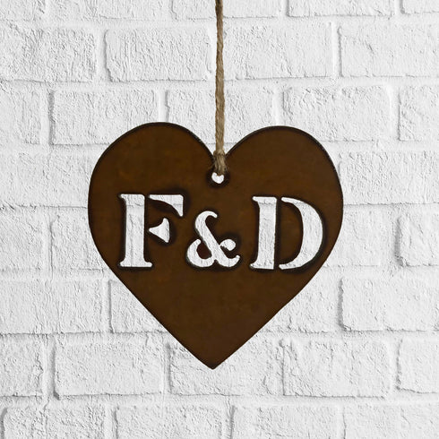Personalised Heart - Rustic Rusted Garden Sign